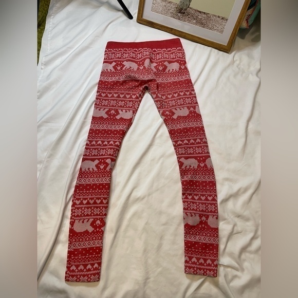 No Boundaries size small (3-5) red with polar bears fleece lined leggings - Picture 5 of 6
